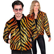 Op deze afbeelding zie je een Kostuums, van het merk Widmann. Bombshell Pailletten Jas Tiger Shine