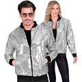 Bomberjacke Pailletten Silber Glanz Unisex