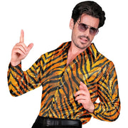 Op deze afbeelding zie je een Kostuums, van het merk Widmann. Pailletten Overhemd Tiger Joe Man