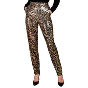 Op deze afbeelding zie je een Kostuums, van het merk Widmann. Pailletten Broek Leonora Leopard Vrouw