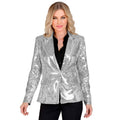 Pailletten-Party Blazer Silberglanz Damen
