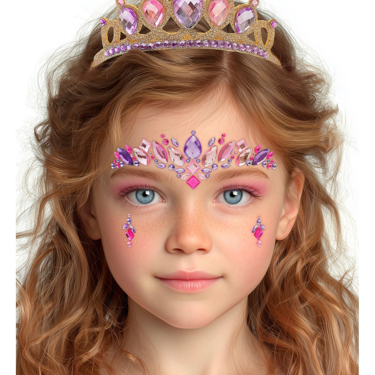Op deze afbeelding zie je een Decoratie, van het merk Widmann. Gezicht Stickers Prinses Glow