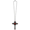 Gotische Kette Mit Kreuz Und Rotem Stein