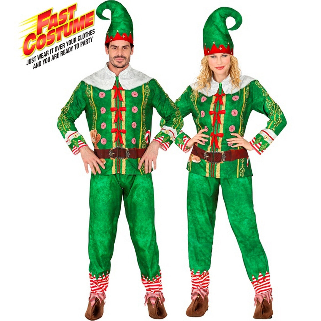 Op deze afbeelding zie je een Kostuums, van het merk Widmann. Elfie Mcjingle Kostuum