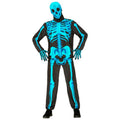 Neonblaues Skelett Unisex Kostüm