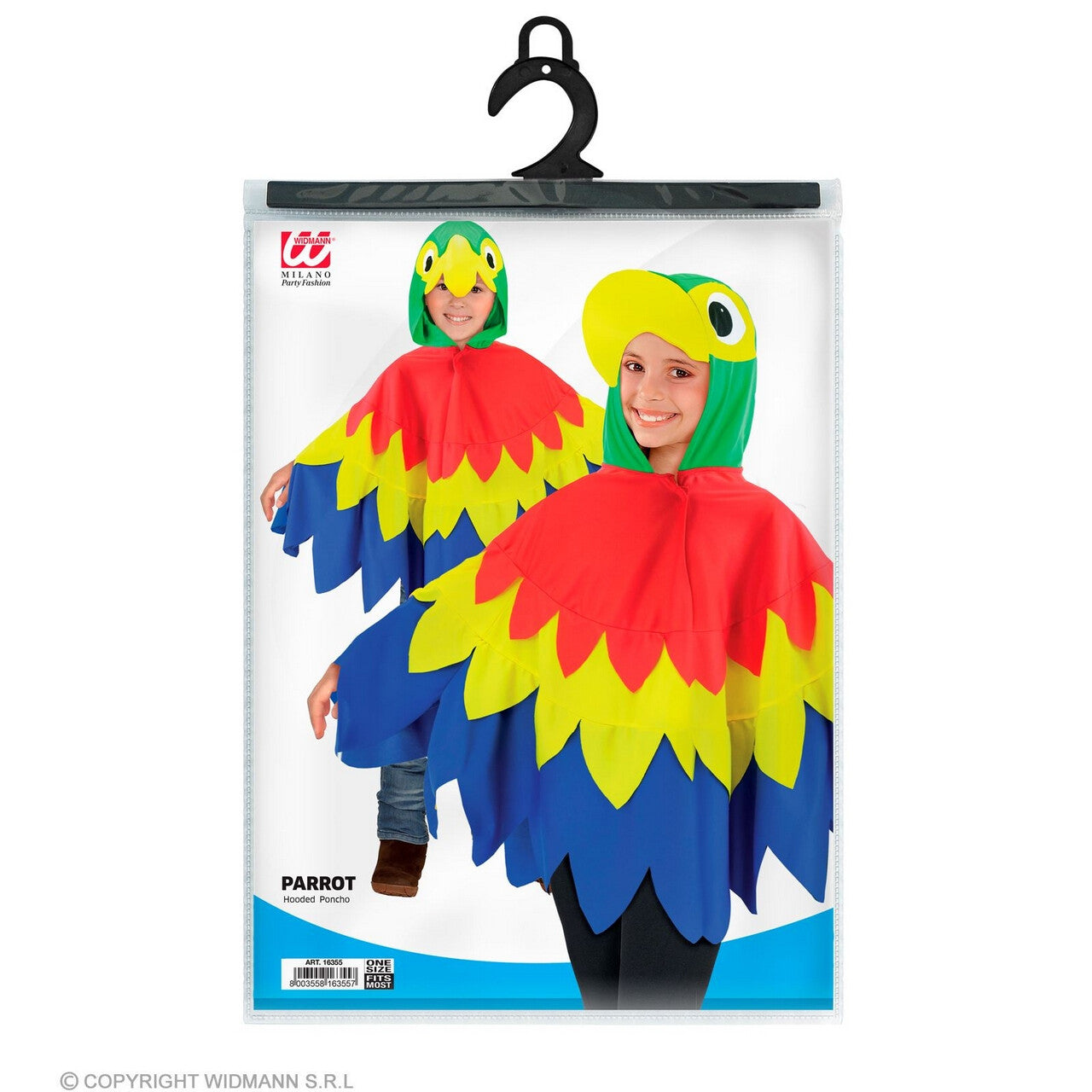 Op deze afbeelding zie je een Kostuums, van het merk Widmann. Papi De Vrolijke Papegaai Kind Kostuum