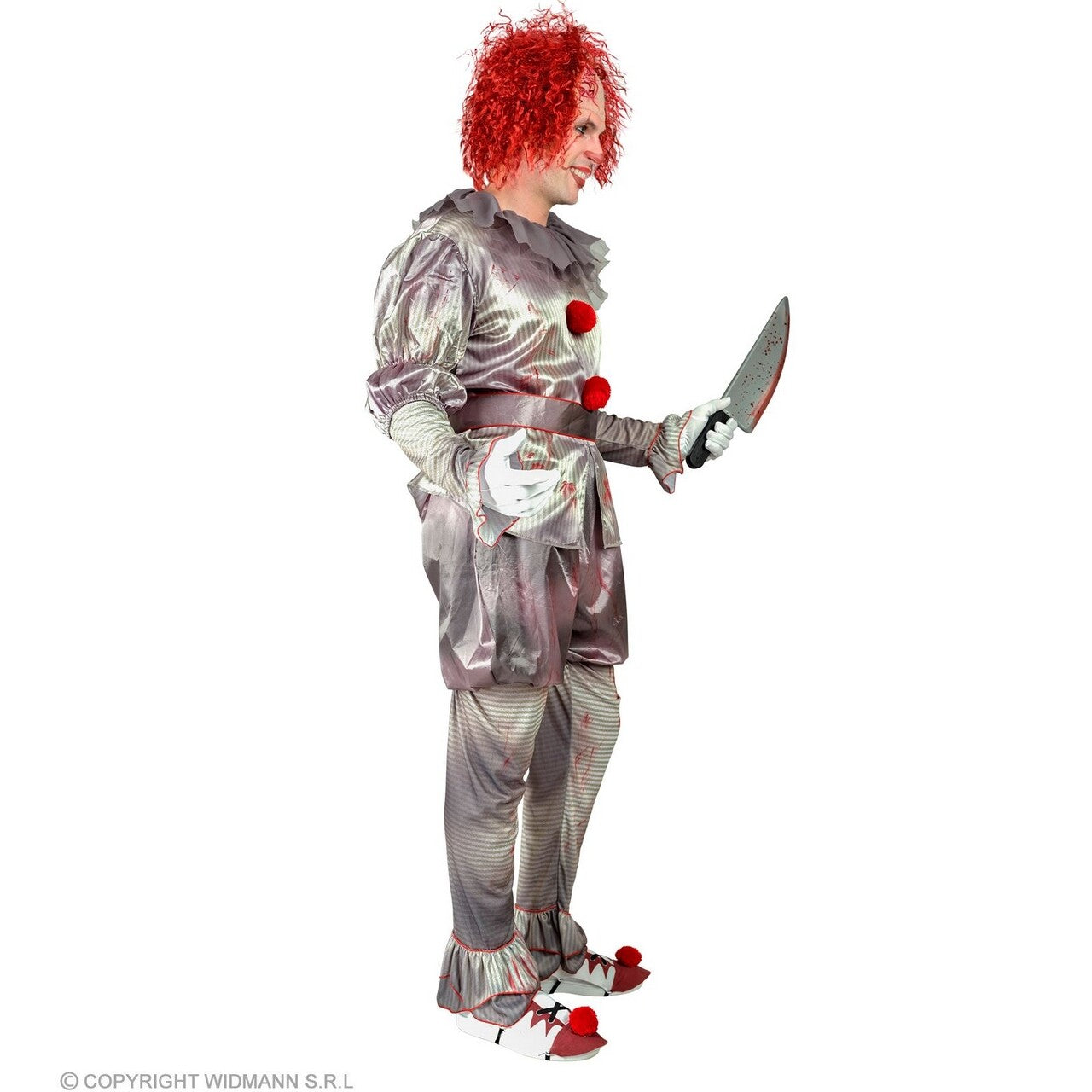 Op deze afbeelding zie je een Kostuums, van het merk Widmann. Moordende Clown Zonder Grappen Man Kostuum