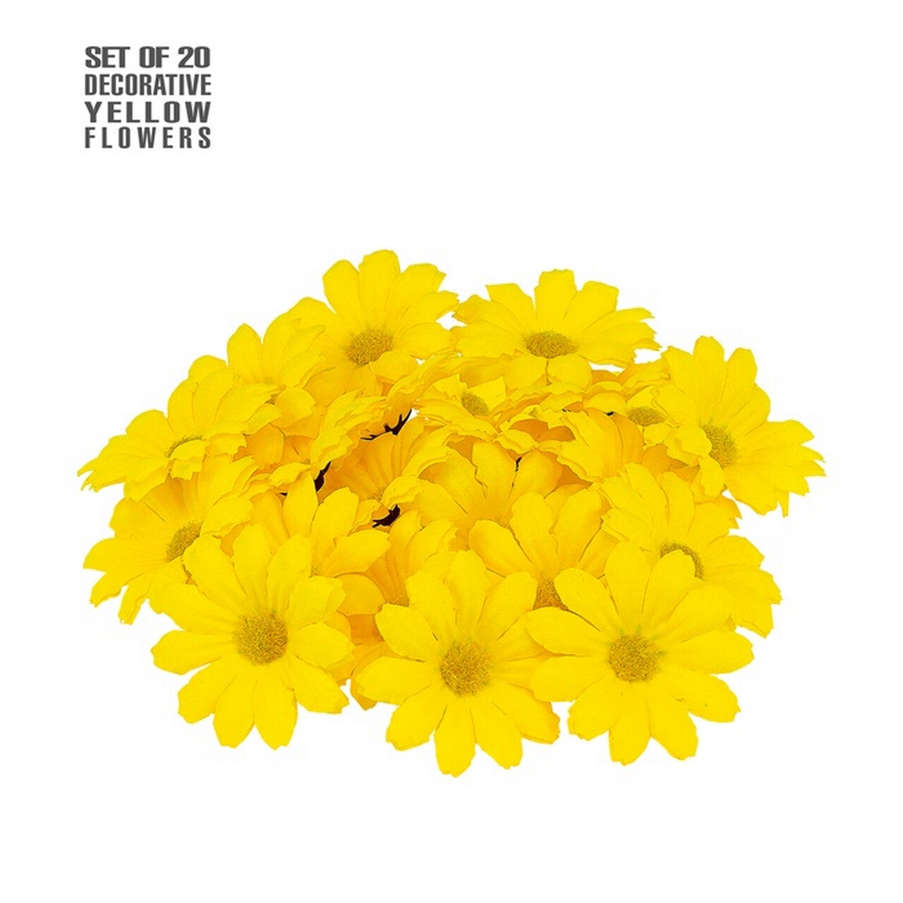 Op deze afbeelding zie je een Decoratie, van het merk Widmann. Gele Bloemen Decoratie 20 Stuks