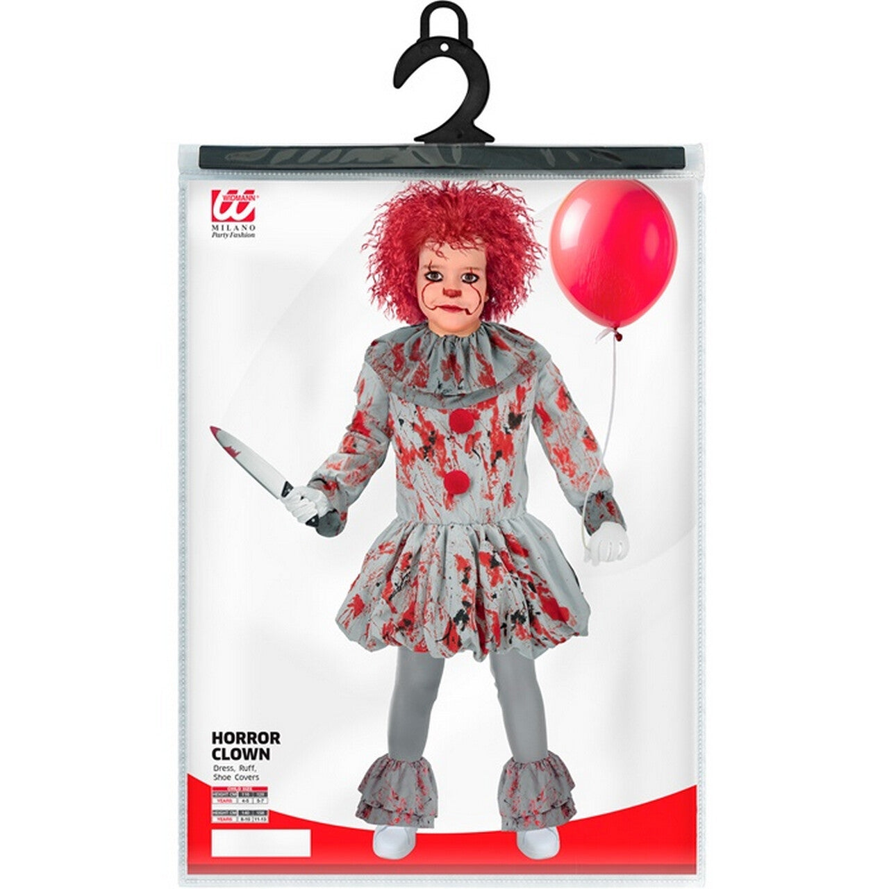 Op deze afbeelding zie je een Kostuums, van het merk Widmann. Bloederige Puinhoop Clown Meisje Kostuum