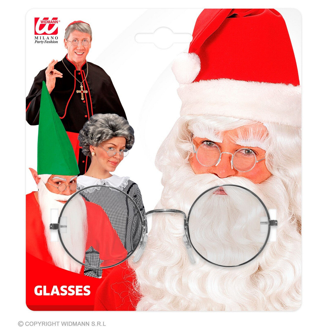 Op deze afbeelding zie je een Accessoires, van het merk Widmann. Iconische Ronde Zilveren Bril