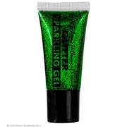 Op deze afbeelding zie je een Accessoires, van het merk Widmann. Sparkling Make-Up Gel Glitters Groen, 25 Milliliter