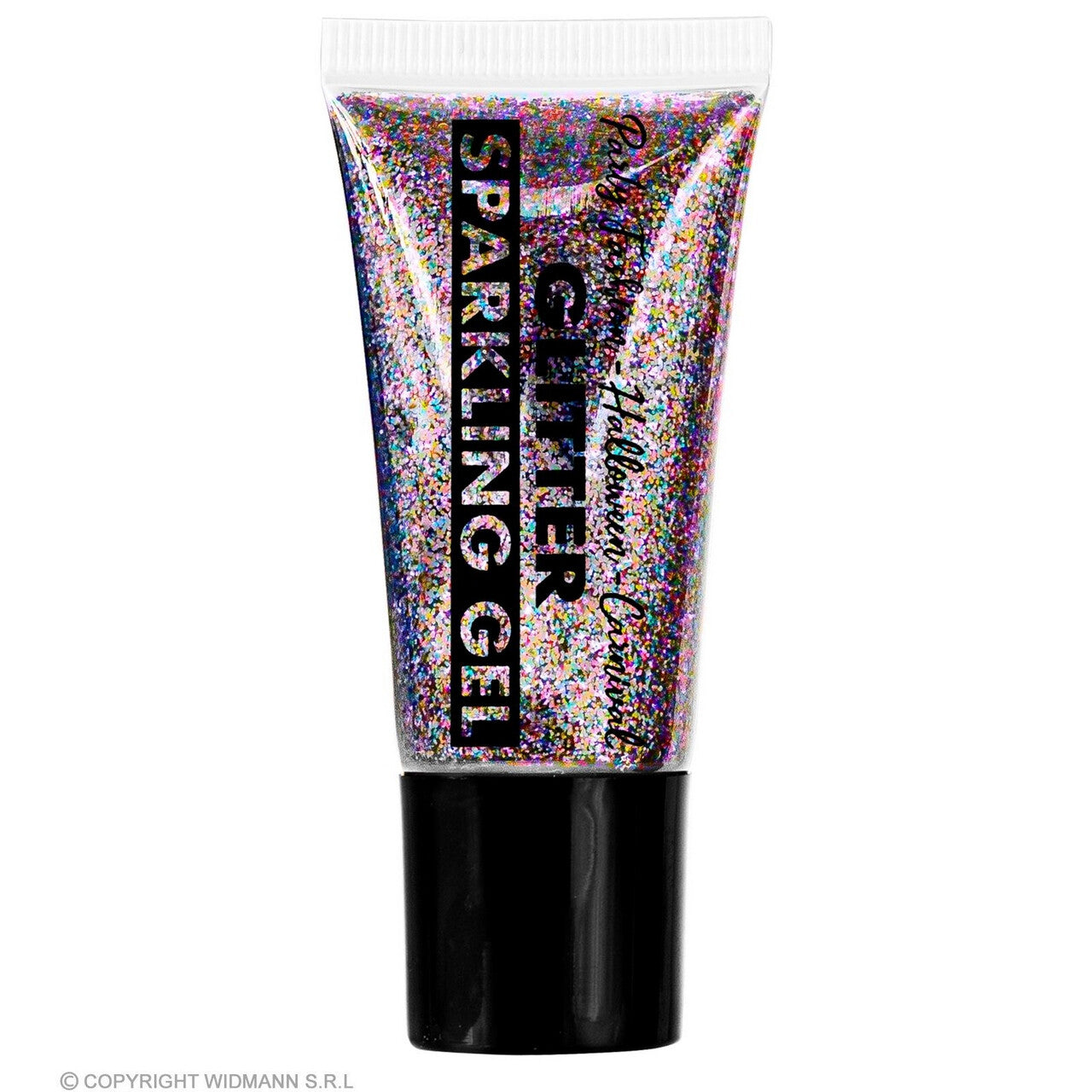 Op deze afbeelding zie je een Accessoires, van het merk Widmann. Sparkling Make-Up Gel Glitters Rainbow Unicorn, 25 Milliliter