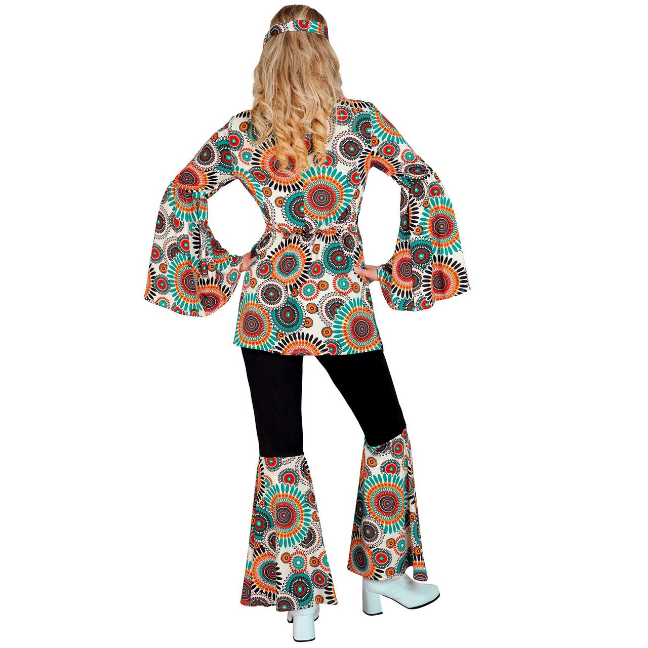 Op deze afbeelding zie je een Kostuums, van het merk Widmann. Very Vintage Hippie Jaren 60 Style Vrouw Kostuum