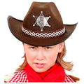 Brauner Cowboyhut Mit Sheriffstern für Kinder