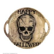 Op deze afbeelding zie je een Decoratie, van het merk Widmann. Dienblad Happy Halloween Schedel Met Handvaten