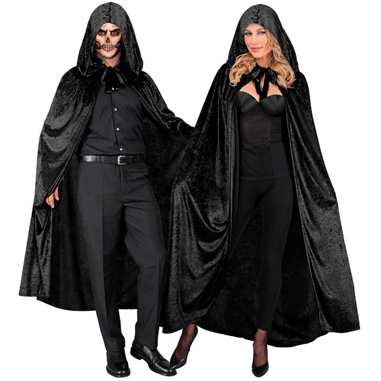 Op deze afbeelding zie je een Kostuums, van het merk Widmann. Fluwelen Cape Zwart 140 Centimeter