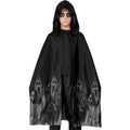 Schwarzer Cape Mit Schreienden Geistern 90 Cm Kostüm für Kinder