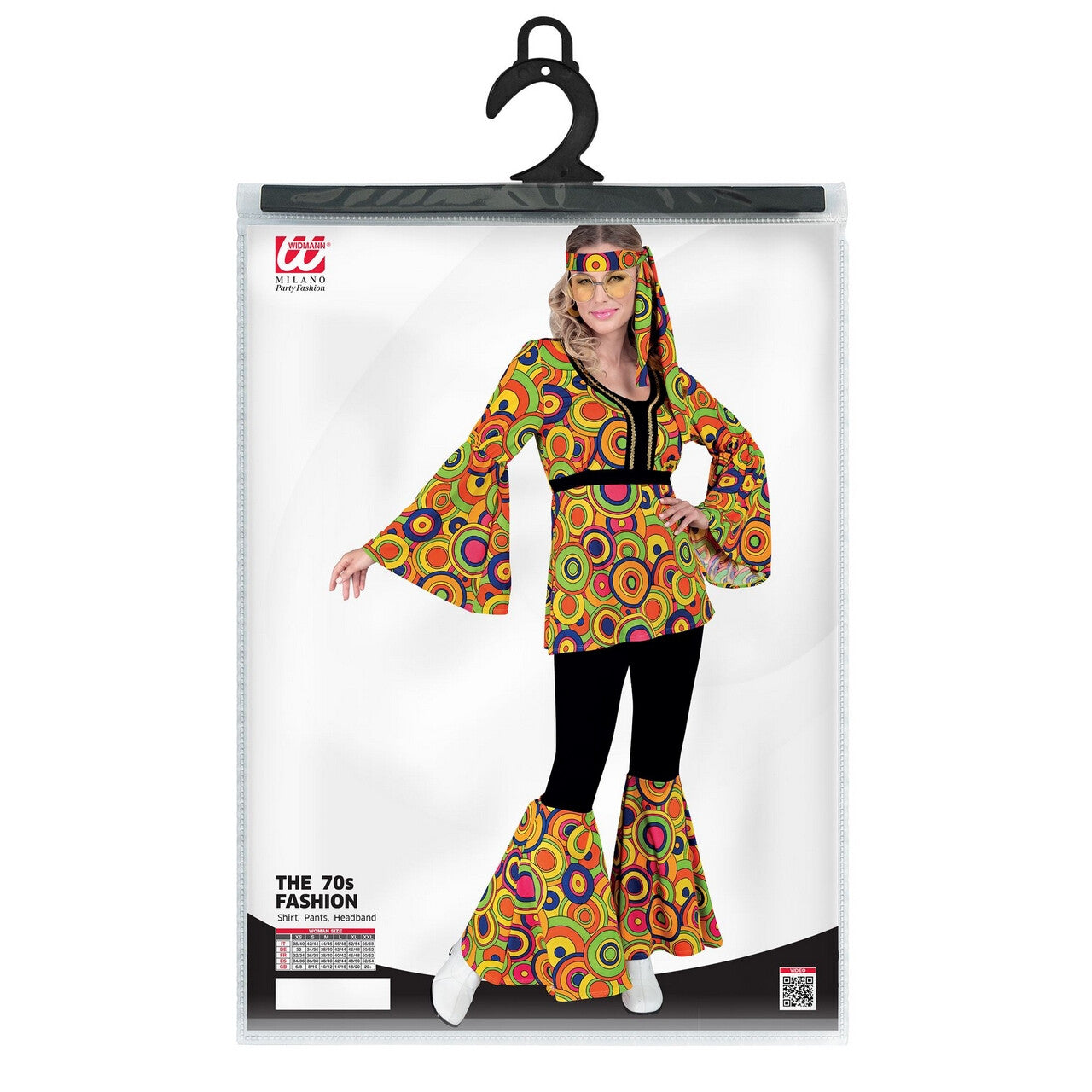 Op deze afbeelding zie je een Kostuums, van het merk Widmann. Dance In Circles Jaren 70 Style Vrouw Kostuum