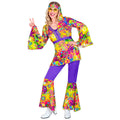 Buntes 60er Jahre Peace & Love Hippie-Outfit Damenkostüm