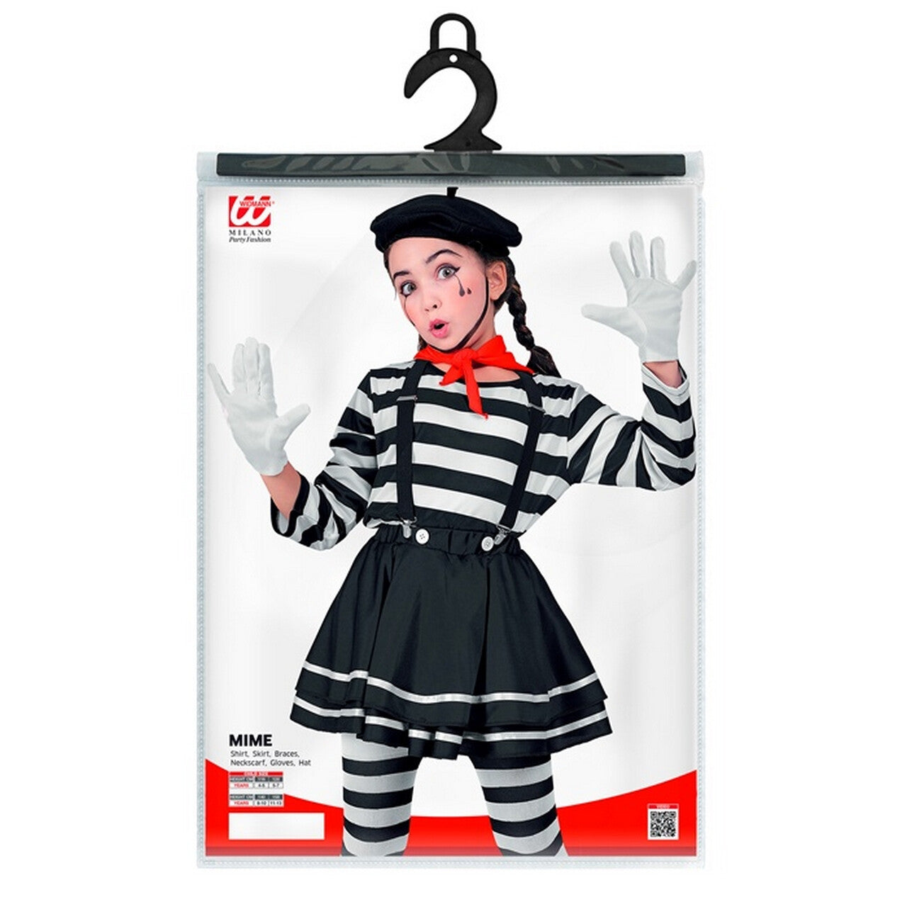 Op deze afbeelding zie je een Kostuums, van het merk Widmann. Mimi Pantomime Meisje Kostuum