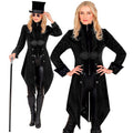 Eleganter Gotischer Samtgehrock Schwarz Damenkostüm