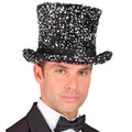 Zylinder Mitternacht Pailletten Glamour Silber