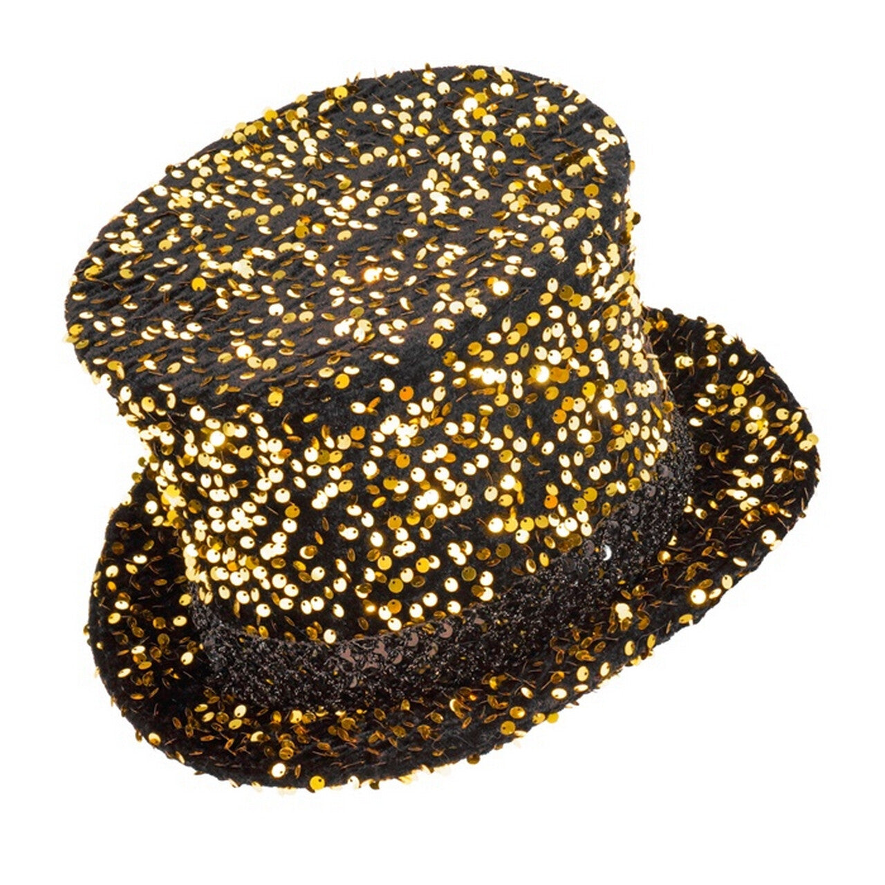 Op deze afbeelding zie je een Accessoires, van het merk Widmann. Hoge Hoed Midnight Pailletten Glam Goud