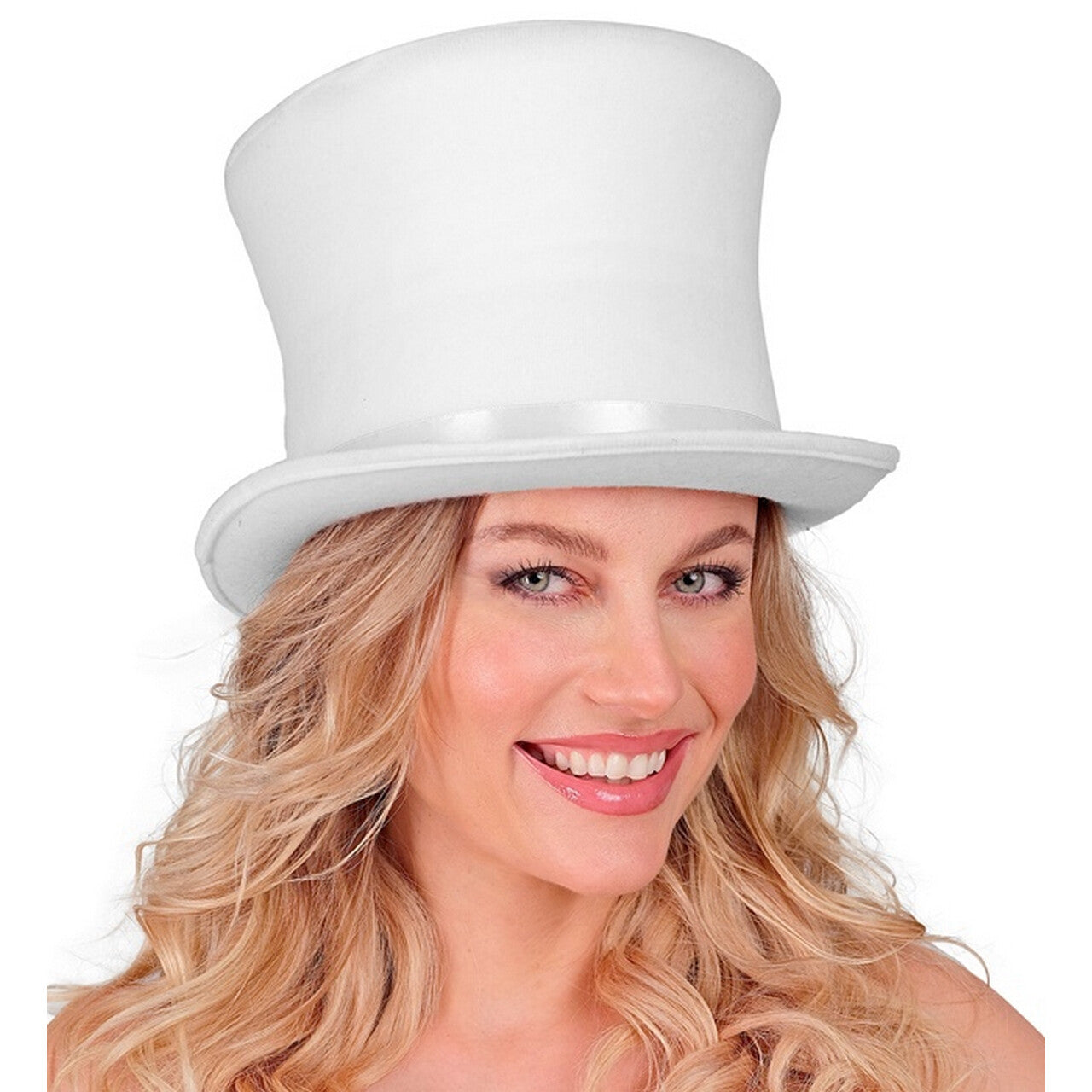 Op deze afbeelding zie je een Accessoires, van het merk Widmann. Hoge Deftige Hoed Wit