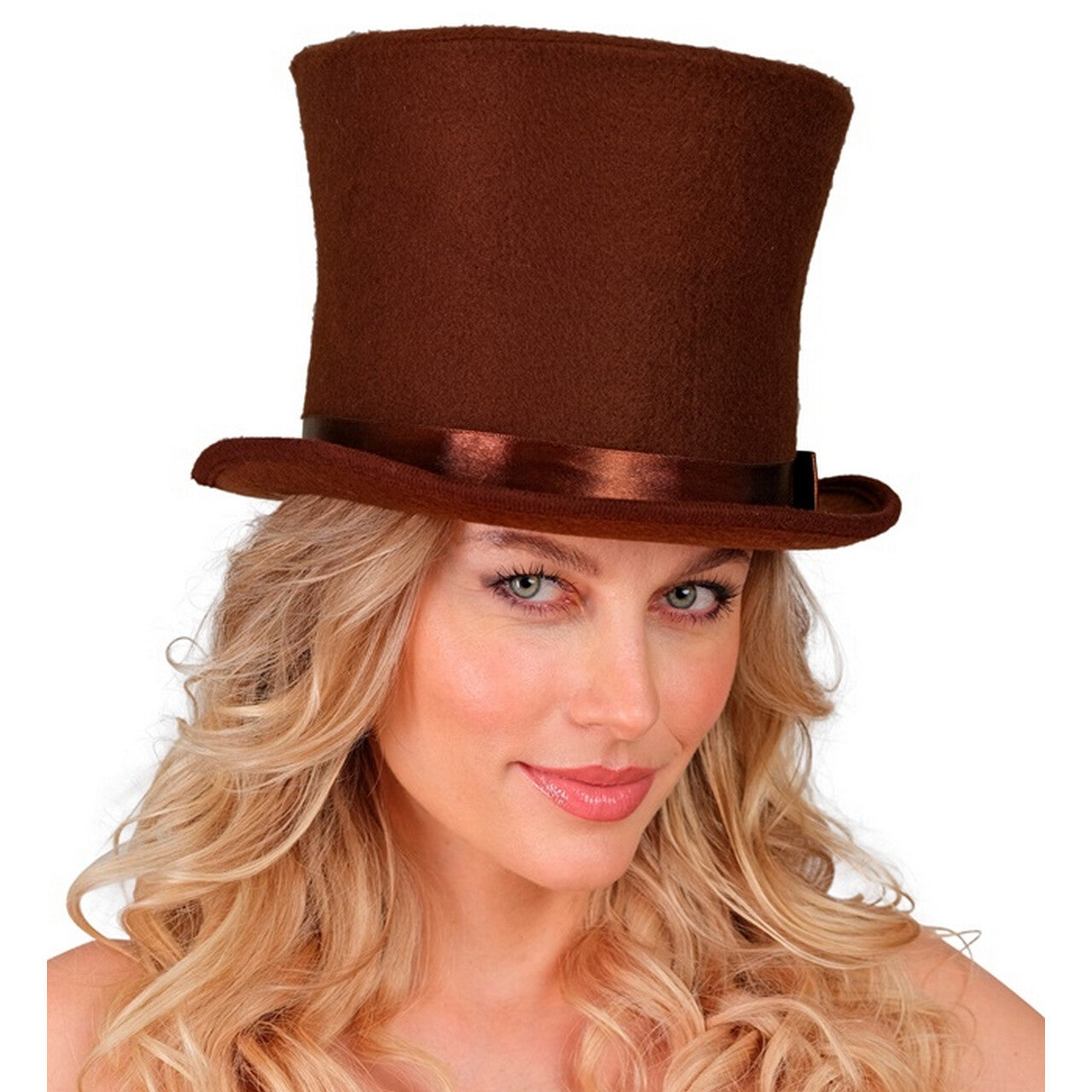Op deze afbeelding zie je een Accessoires, van het merk Widmann. Hoge Deftige Hoed Bruin