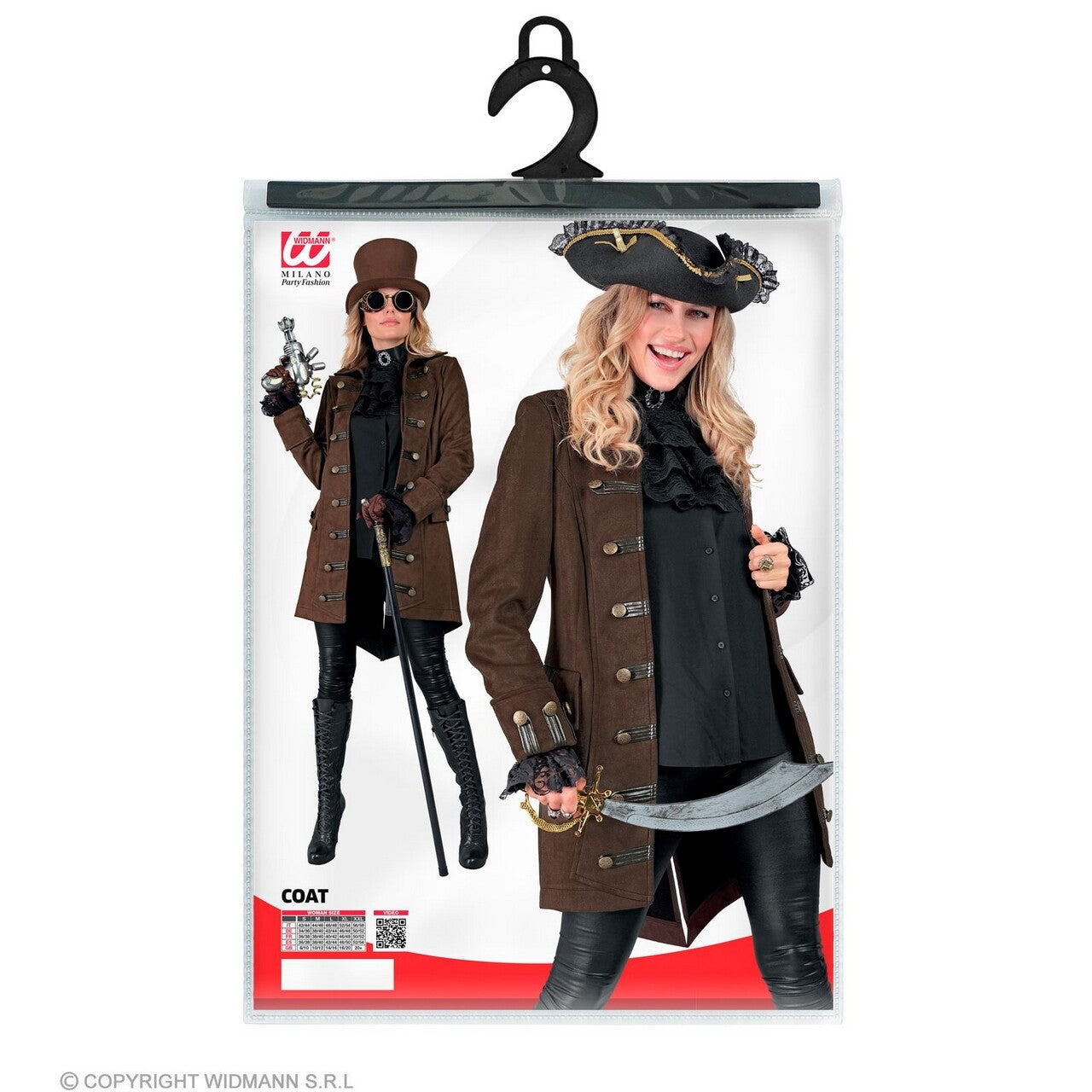 Op deze afbeelding zie je een Kostuums, van het merk Widmann. Historische Steampunk Karakter Jas Vrouw