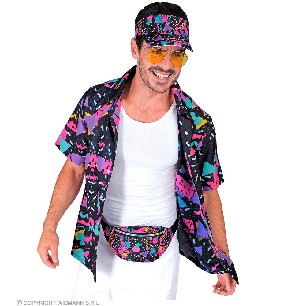 Op deze afbeelding zie je een Accessoires, van het merk Widmann. 80s Zonneklep En Heuptasje Dancefloor Hero