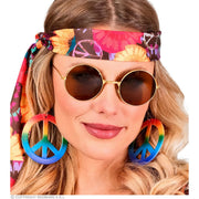 Op deze afbeelding zie je een Accessoires, van het merk Widmann. Bril Hippie Bruin Glas