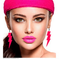 80er Blitz-Ohrringe Neon Pink