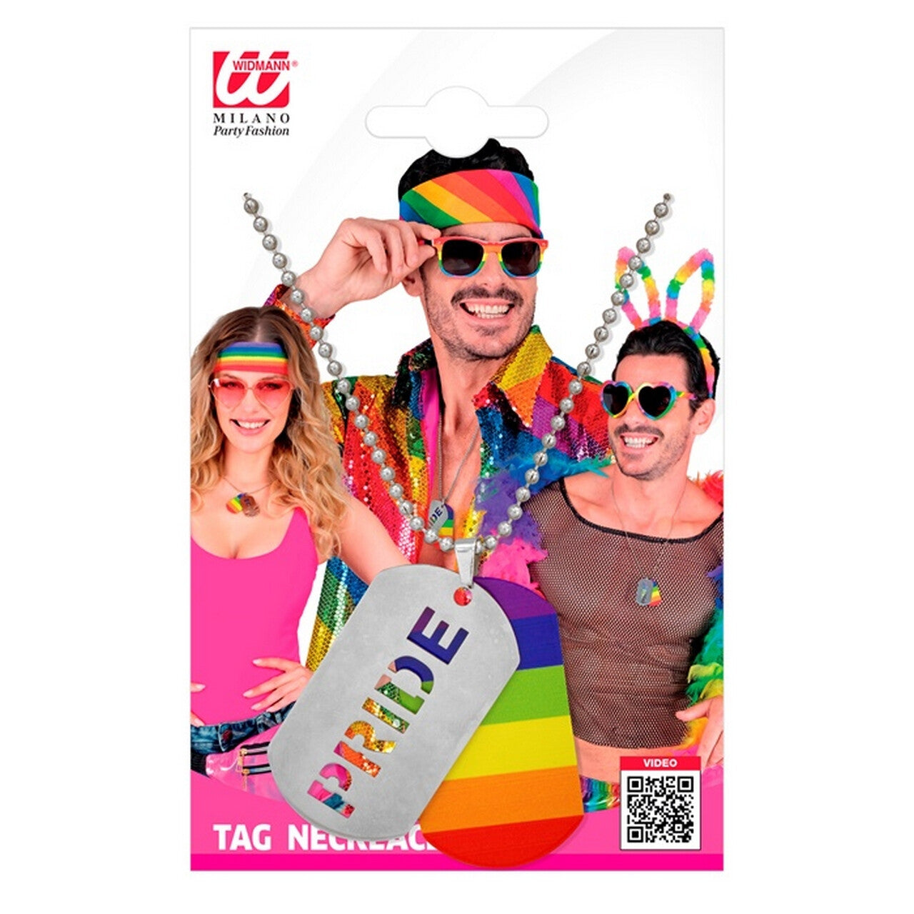 Op deze afbeelding zie je een Accessoires, van het merk Widmann. Ketting Rainbow Pride