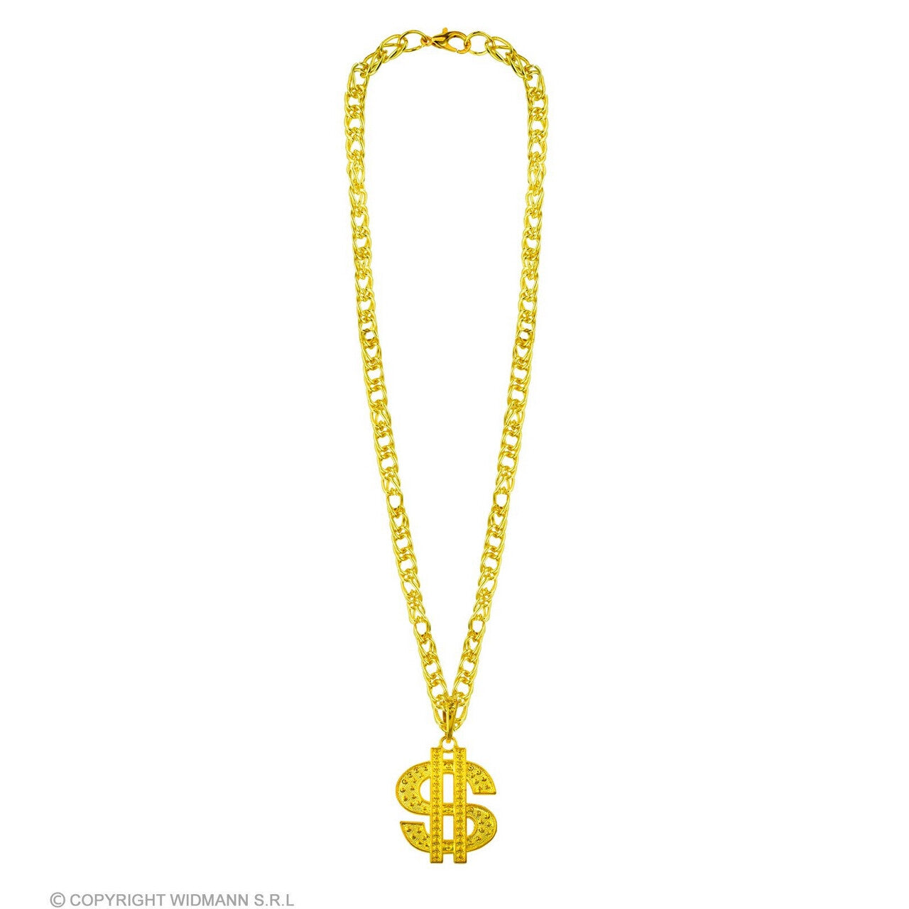 Op deze afbeelding zie je een Accessoires, van het merk Widmann. Ketting Dollarteken Goud 70 Cm