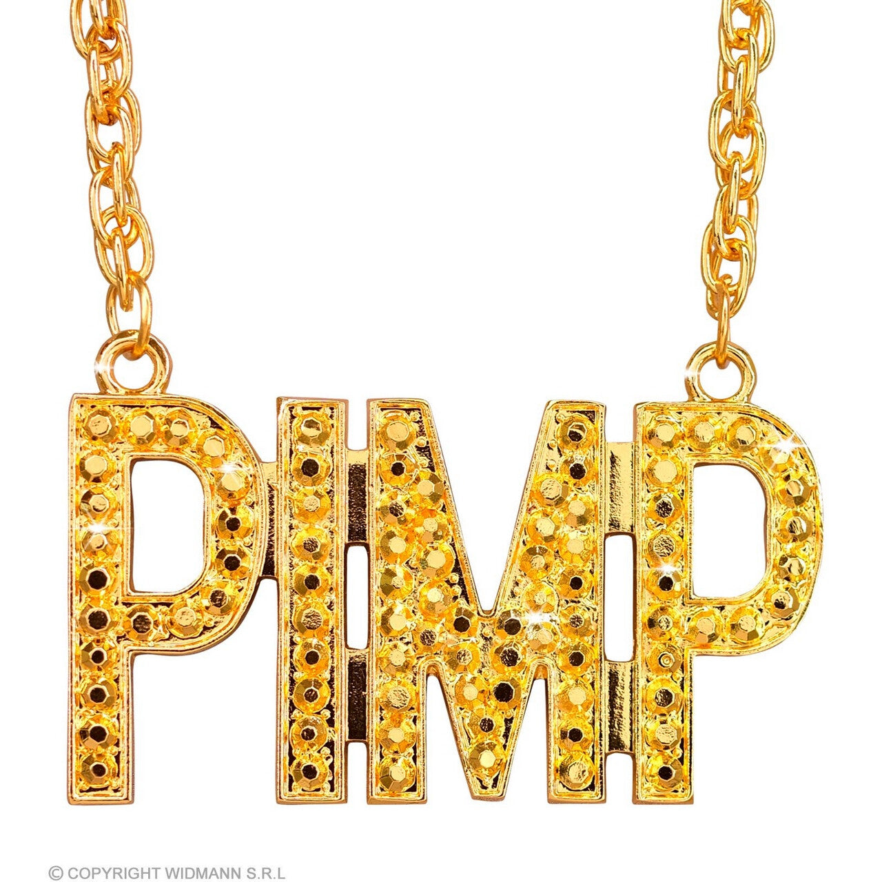 Op deze afbeelding zie je een Accessoires, van het merk Widmann. Ketting Pimp Goud 65 Cm