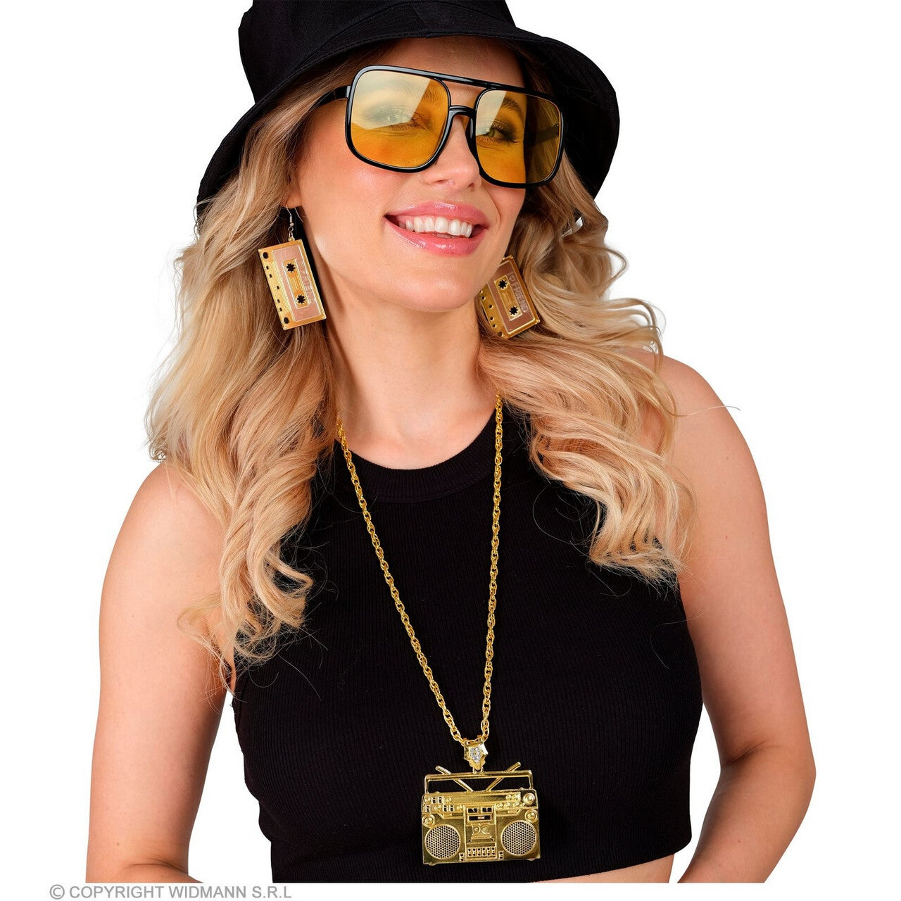 Op deze afbeelding zie je een Accessoires, van het merk Widmann. Ketting Radio Goud 75 Cm