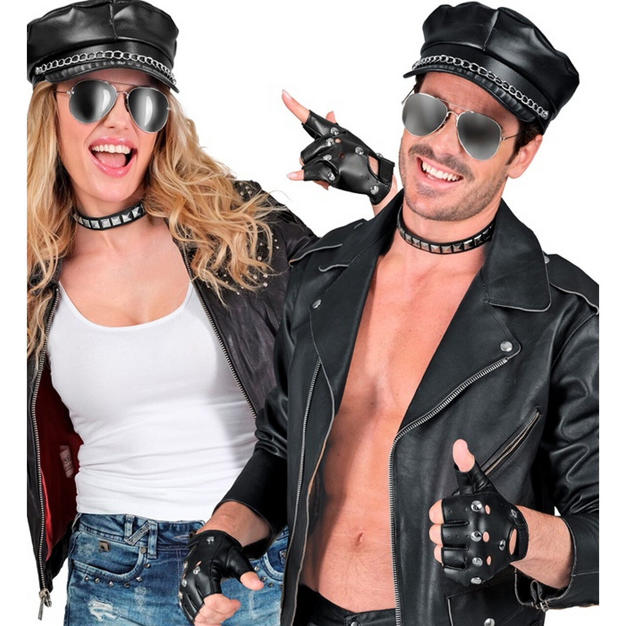 Op deze afbeelding zie je een Accessoires, van het merk Widmann. Stoere Biker Set Road Warriors