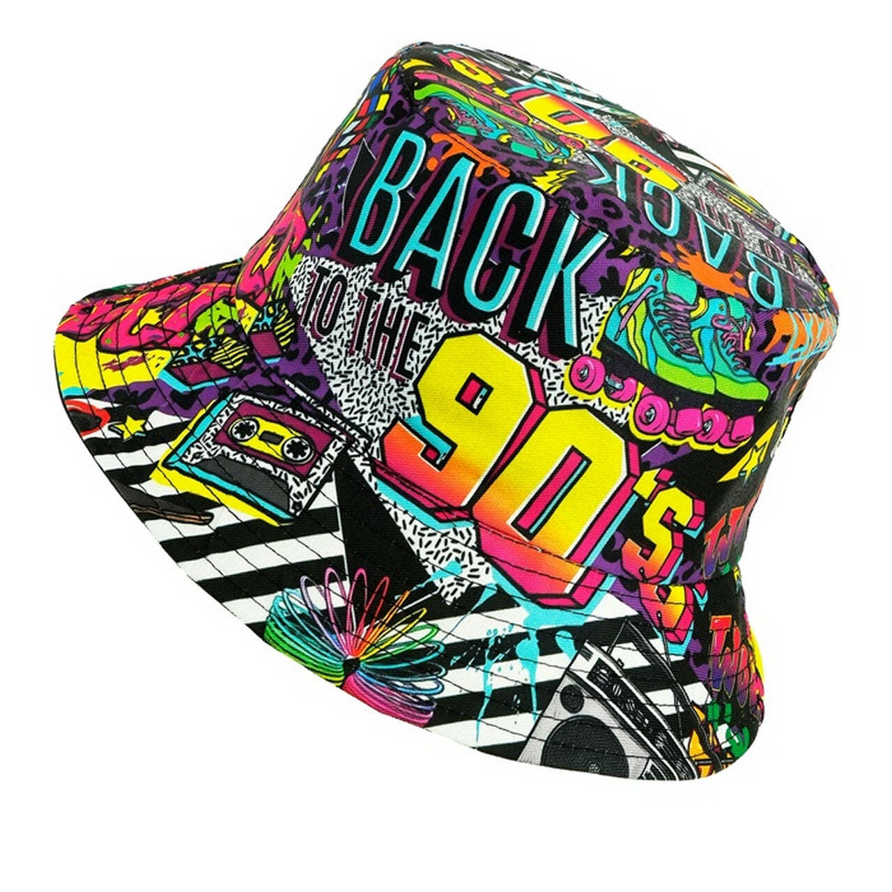 Op deze afbeelding zie je een Accessoires, van het merk Widmann. Bucket Hat Back To The 90s