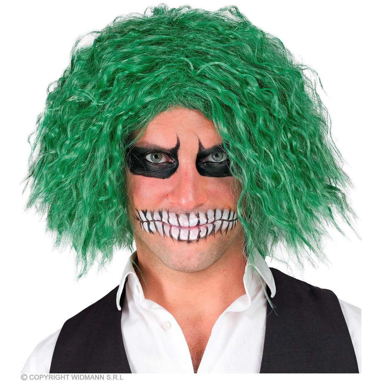 Op deze afbeelding zie je een Accessoires, van het merk Widmann. Pruik Enge Joker Clown Groen