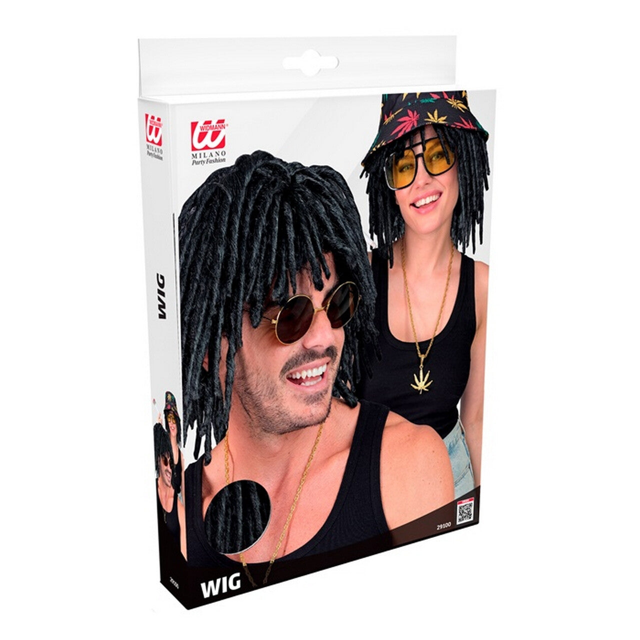 Op deze afbeelding zie je een Accessoires, van het merk Widmann. Rasta Pruik Ruud