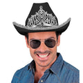 Glam Cowboyhut Schwarz Mit Silber