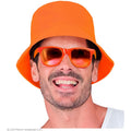 Neon-Orangeer Fischerhut für Pop-Festival
