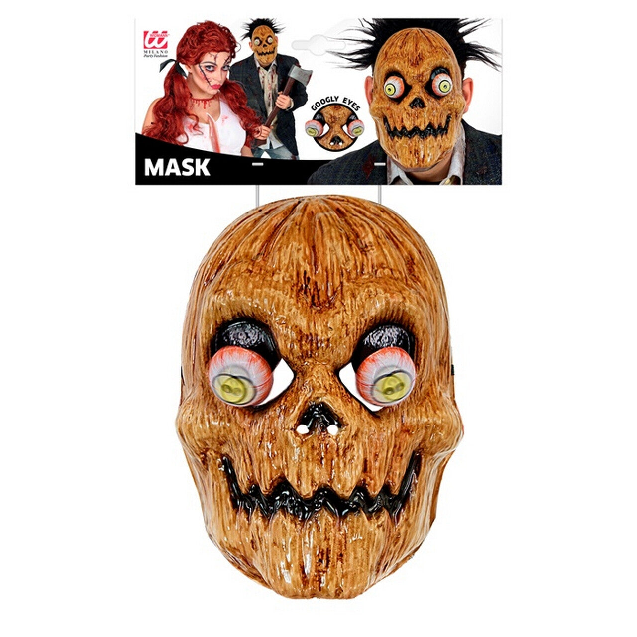 Op deze afbeelding zie je een Accessoires, van het merk Widmann. Masker Bezeten Pompoen Met Wiebel Ogen