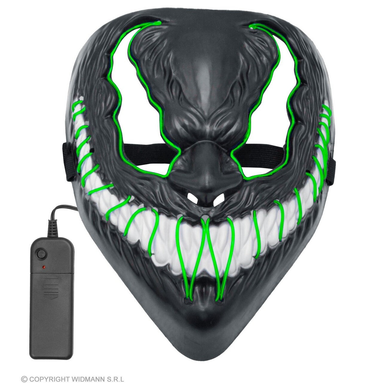 Op deze afbeelding zie je een Accessoires, van het merk Widmann. Masker Venom Monster Met Groen Licht