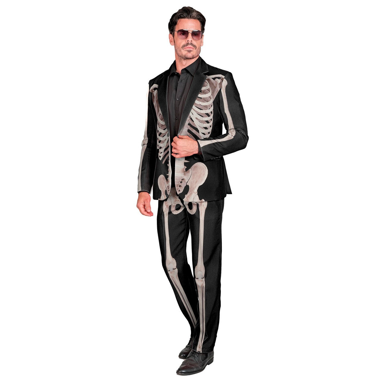 Op deze afbeelding zie je een Kostuums, van het merk Widmann. Dry Bones Skeleton Man Kostuum