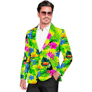 Op deze afbeelding zie je een Kostuums, van het merk Widmann. Tropicana Bloemen Colbert Man