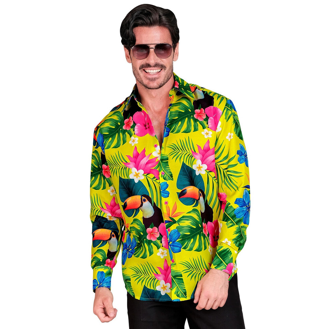 Op deze afbeelding zie je een Kostuums, van het merk Widmann. Summer Tropics Festival Overhemd Man