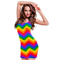 Zickzack Regenbogenkleid Damenkostüm