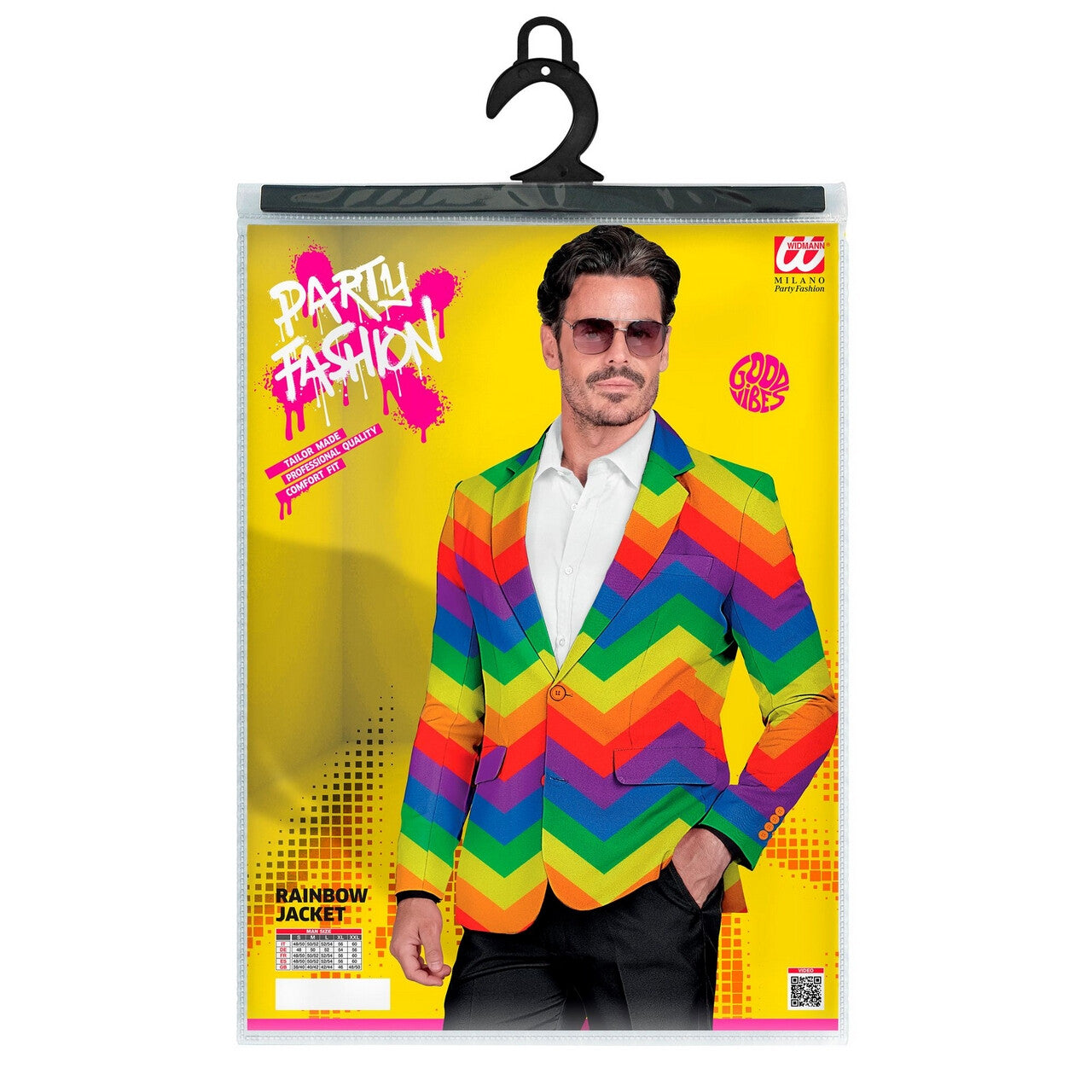 Op deze afbeelding zie je een Kostuums, van het merk Widmann. Festival Proud Stripes Colbert Man